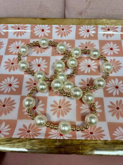 Set of 3 Bead and Pearl Bracelets