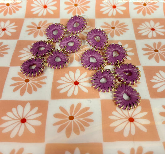 Purple Tiered Drop Down Earrings