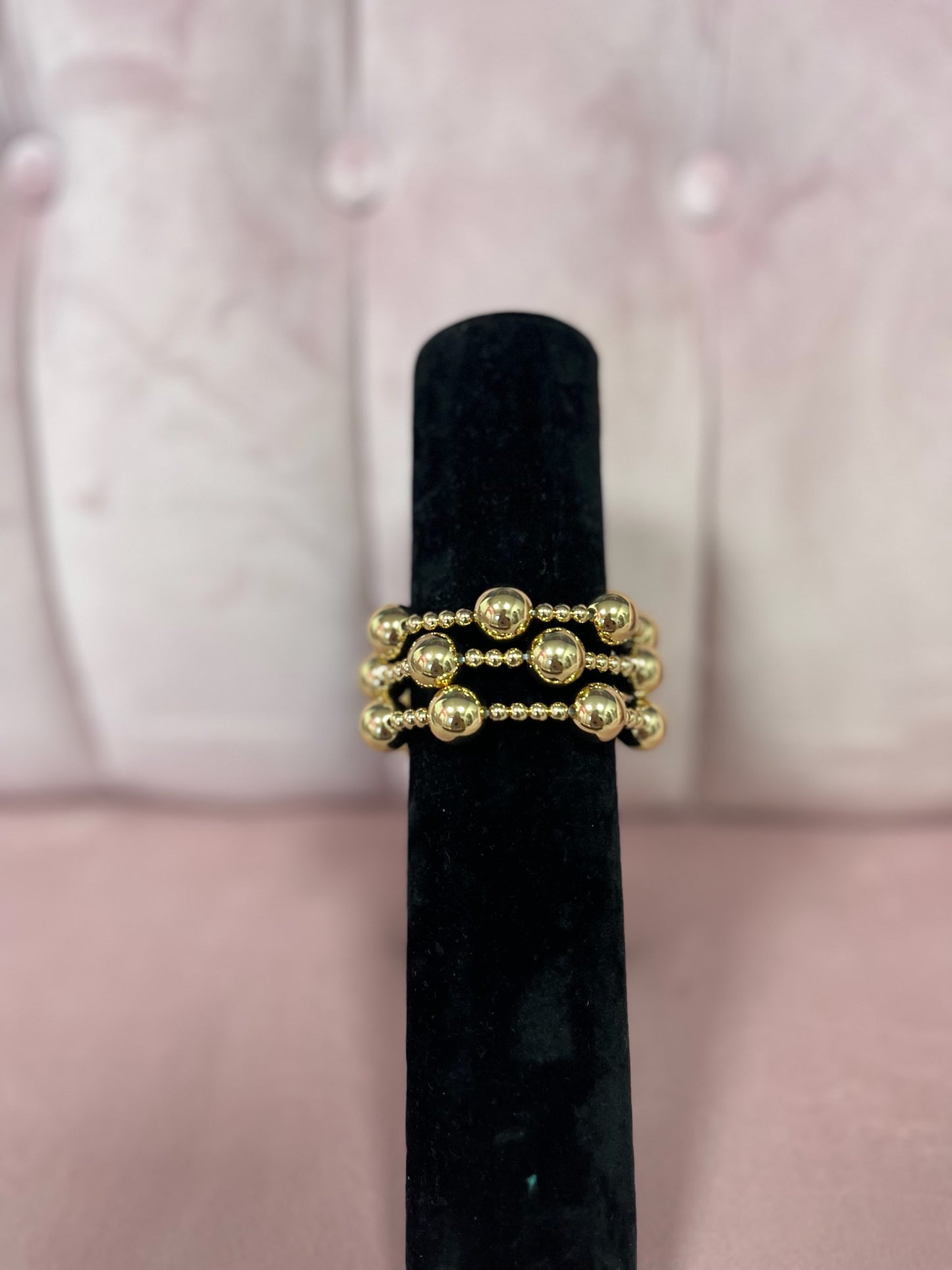 WR Set of 3 Ball Bracelet Set (silver and gold)