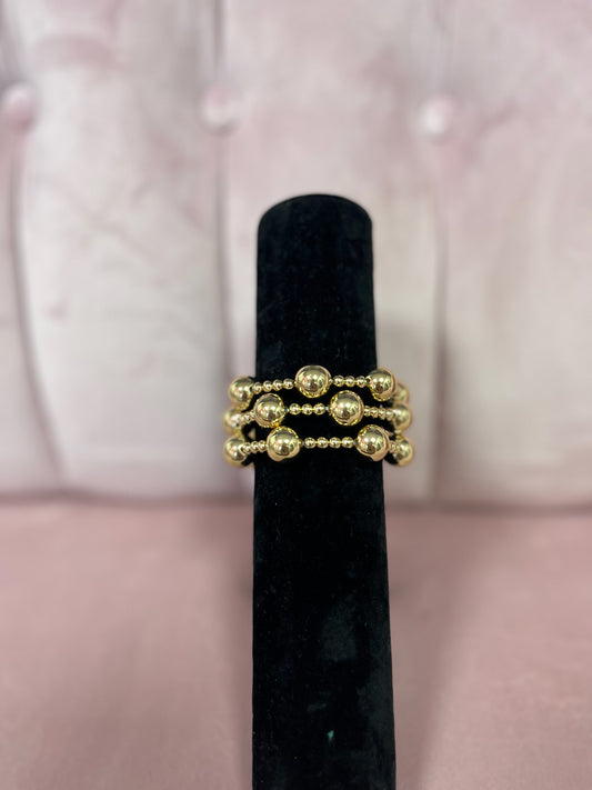 WR Set of 3 Ball Bracelet Set (silver and gold)