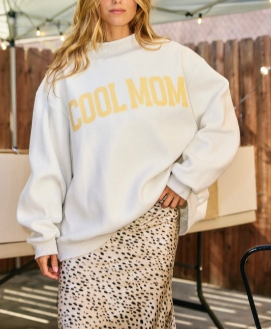 Mother & Cool Mom Reversible Mock Neck Pullover