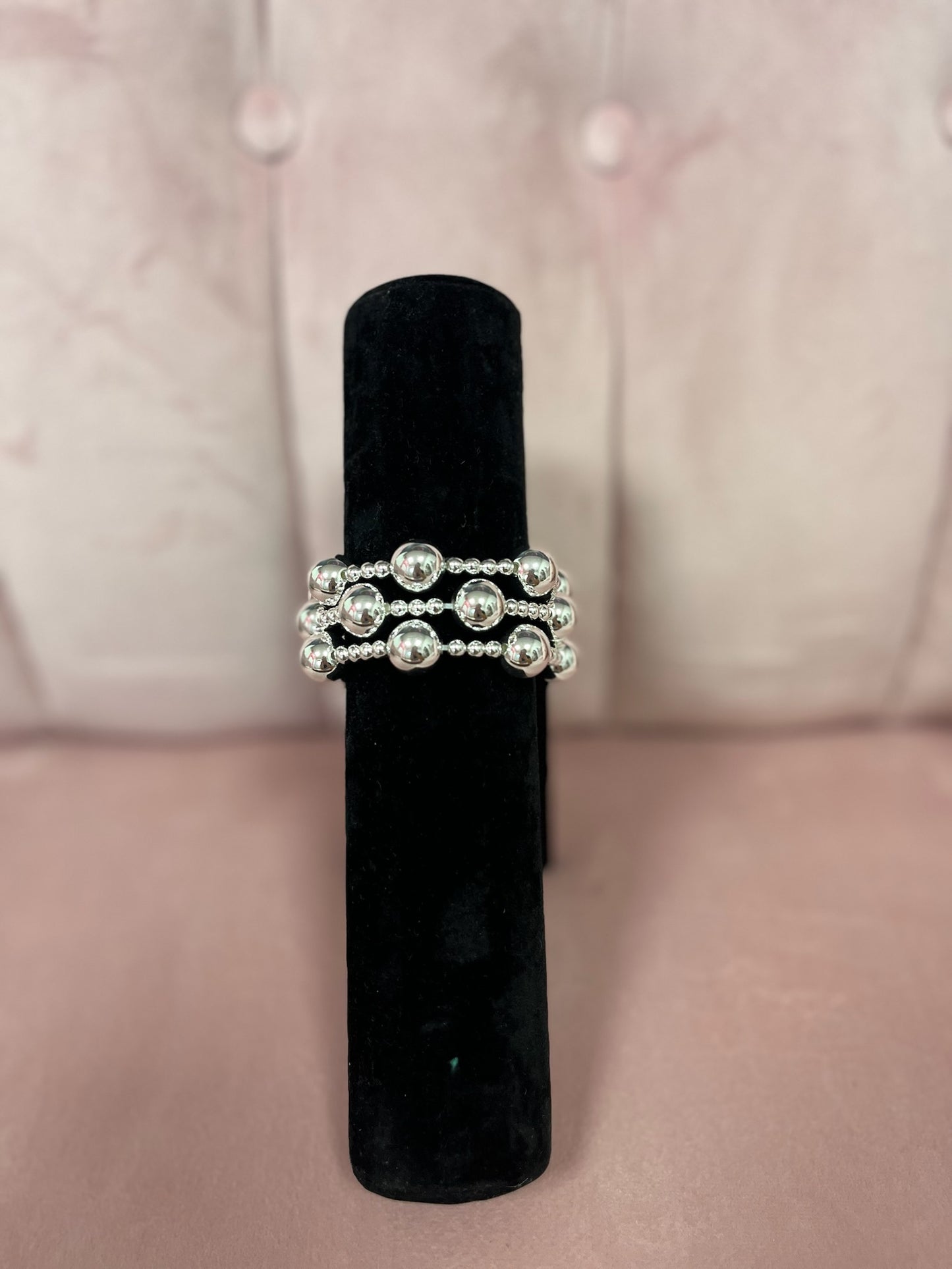WR Set of 3 Ball Bracelet Set (silver and gold)