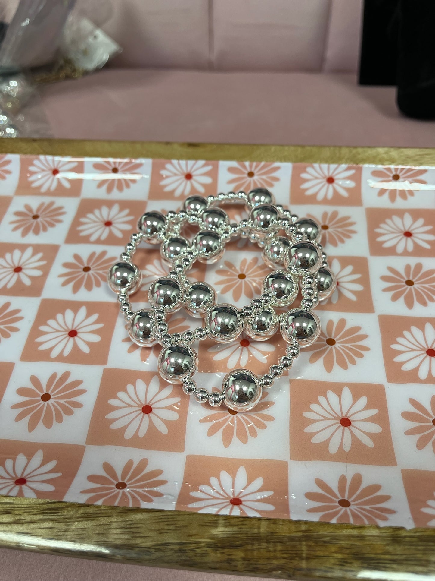 WR Set of 3 Ball Bracelet Set (silver and gold)