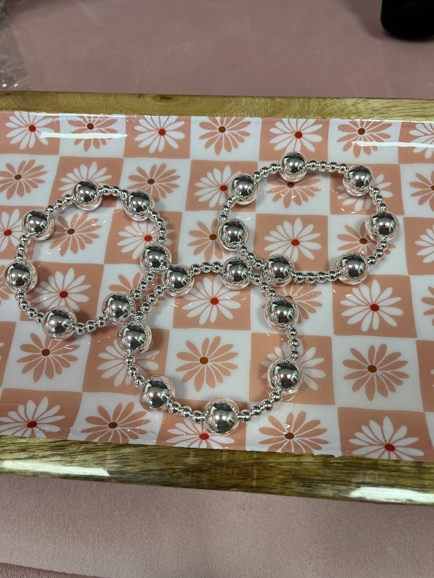WR Set of 3 Ball Bracelet Set (silver and gold)