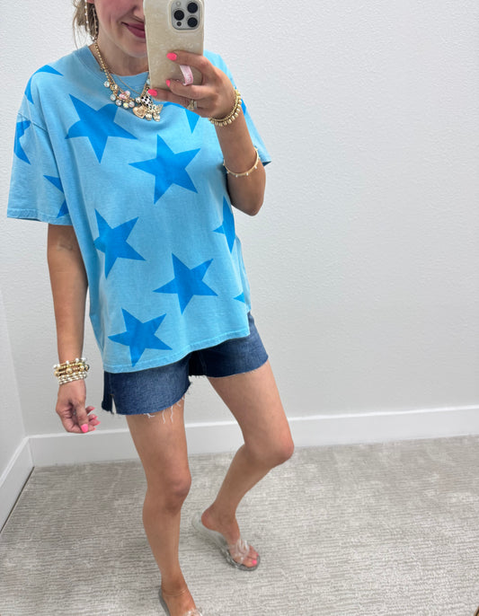 Aqua Star Printed Top