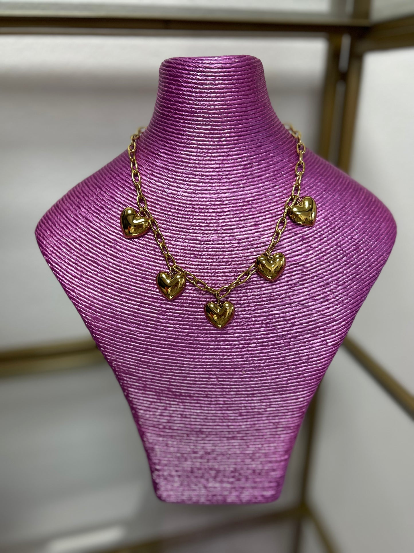 5 Heart Stainless Steel Necklace