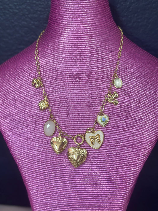 Gold Heart Charm Necklace