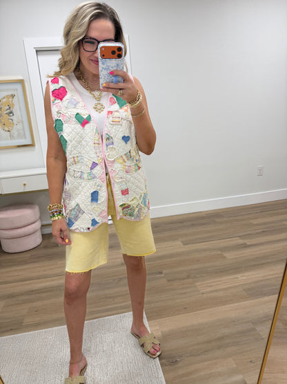 Risen Yellow Bermuda Shorts