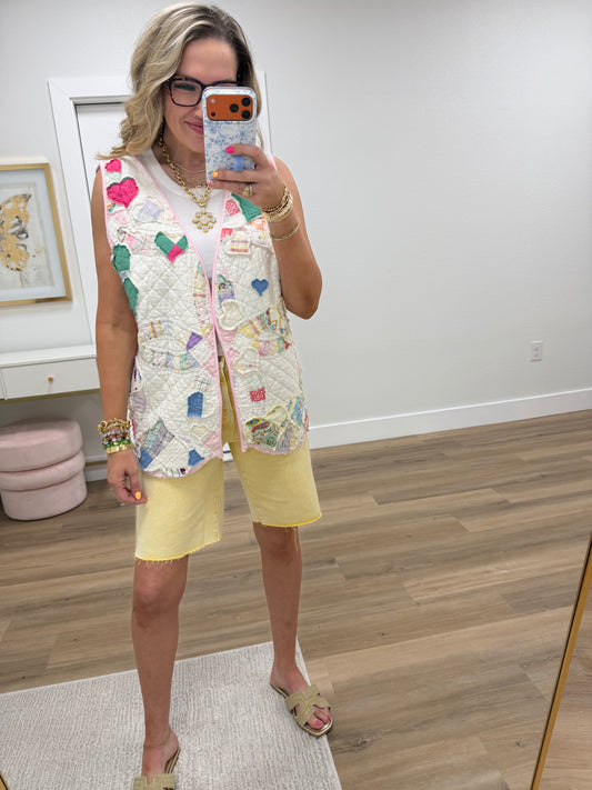 Risen Yellow Bermuda Shorts