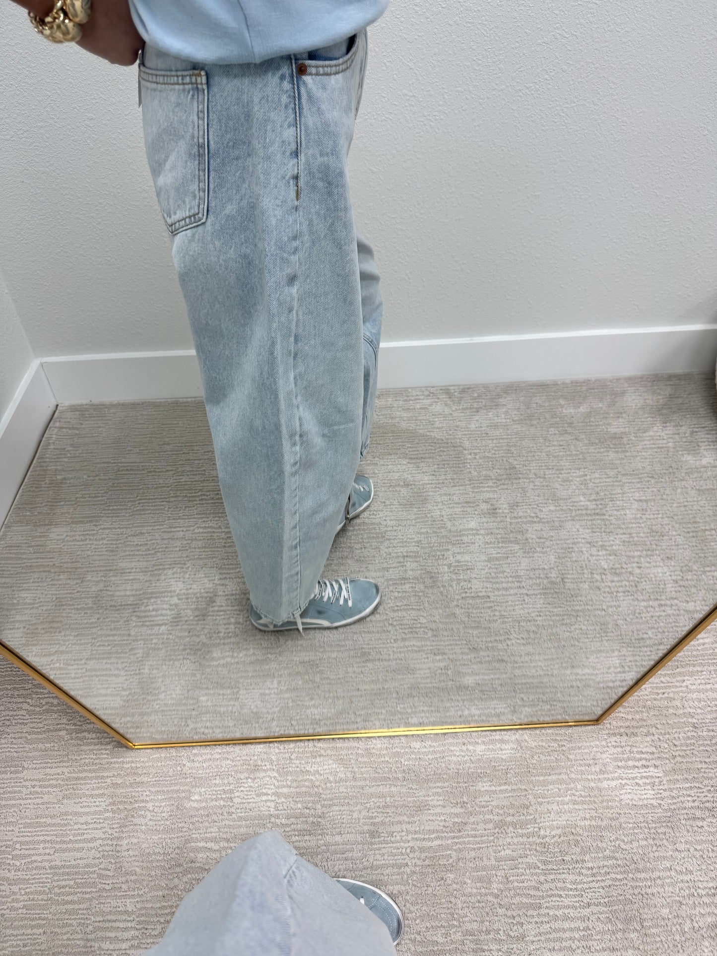 Sneak Peek Light Wash High Rise Barrel Jean FS