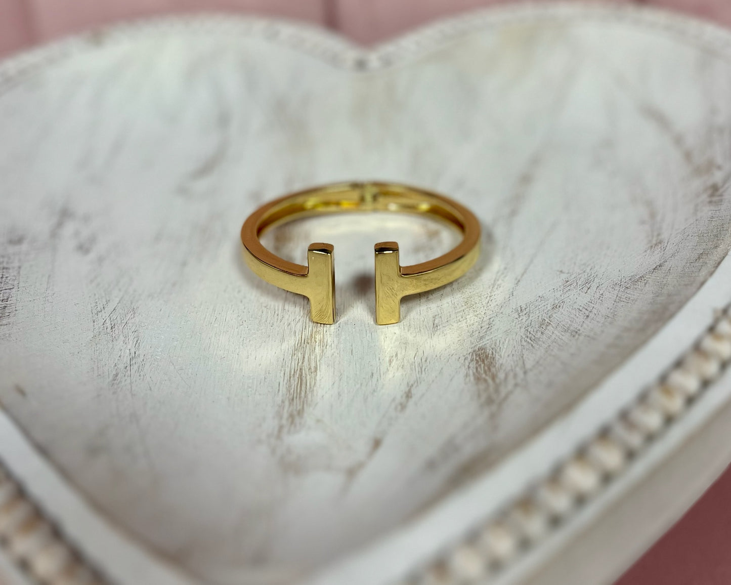 T cuff bracelet (silver and gold)