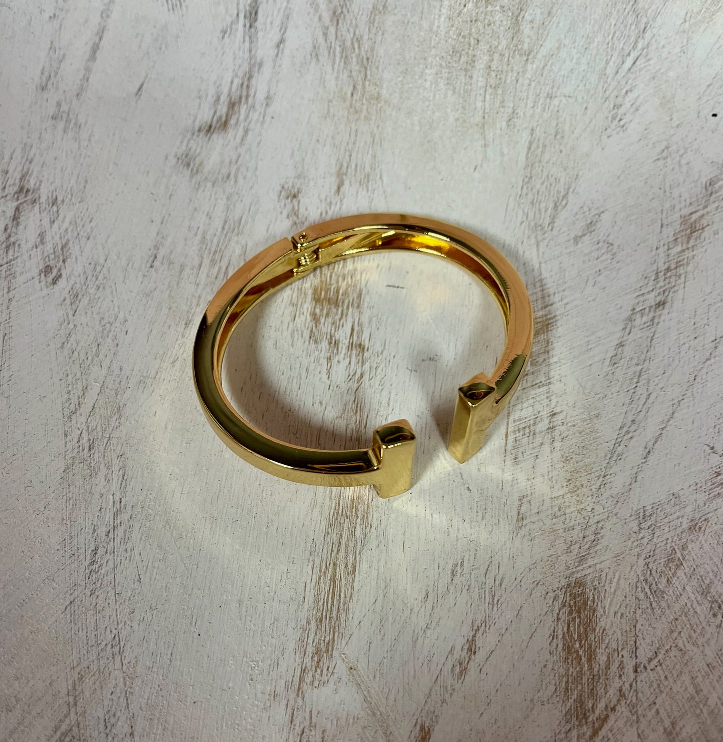 T cuff bracelet (silver and gold)
