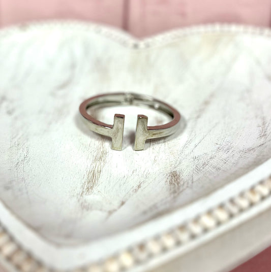 T cuff bracelet (silver and gold)