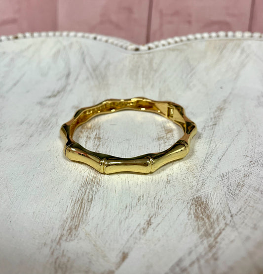 Gold Bamboo Cuff Bangle FS