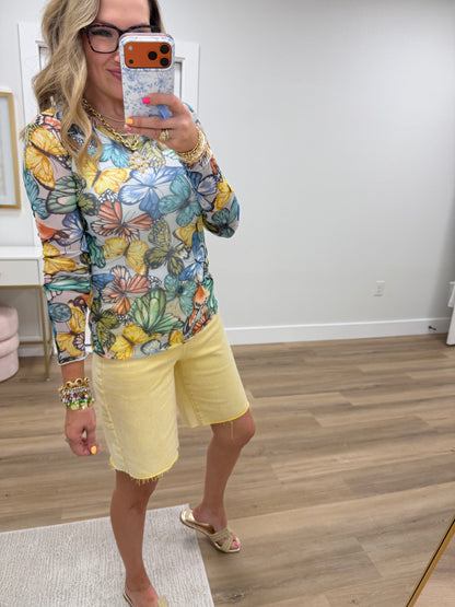 Risen Yellow Bermuda Shorts