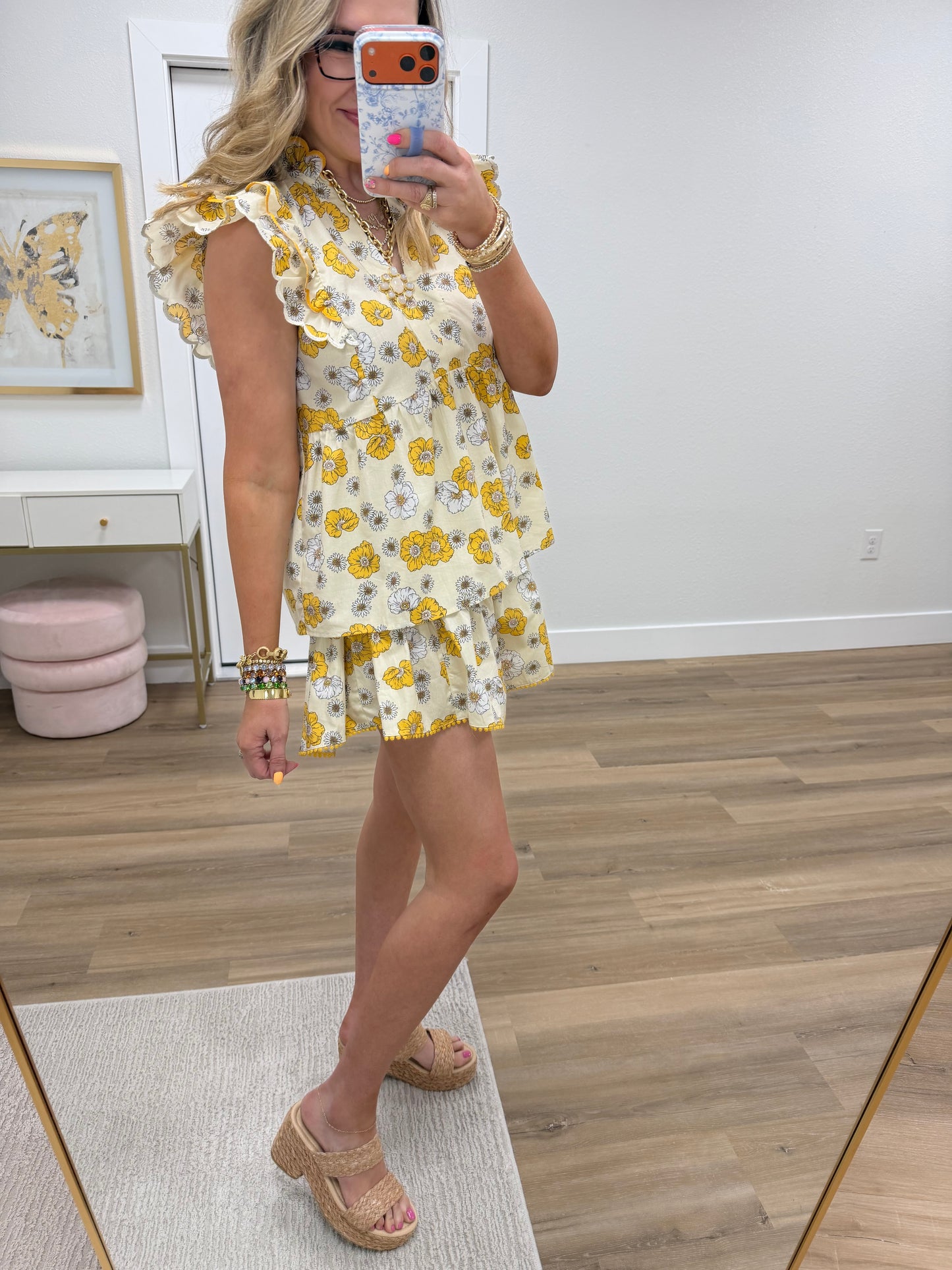 Banana Mix Two Piece Short Set