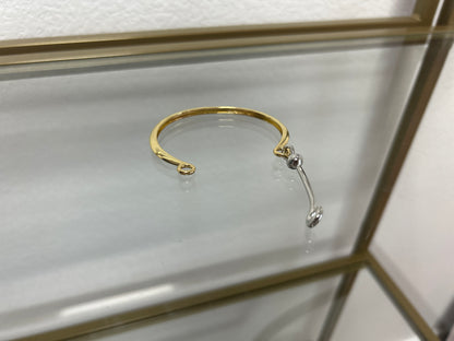 Silver and Gold Horsebit Cuff Bracelet FS