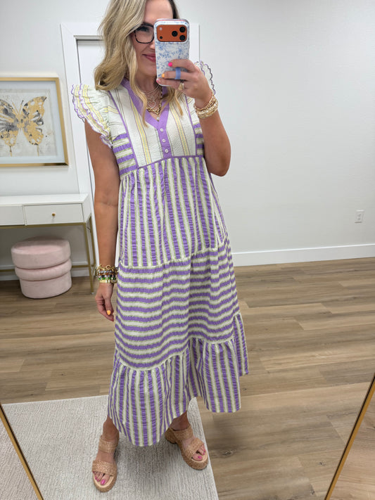 Purple Mix Middy Dress