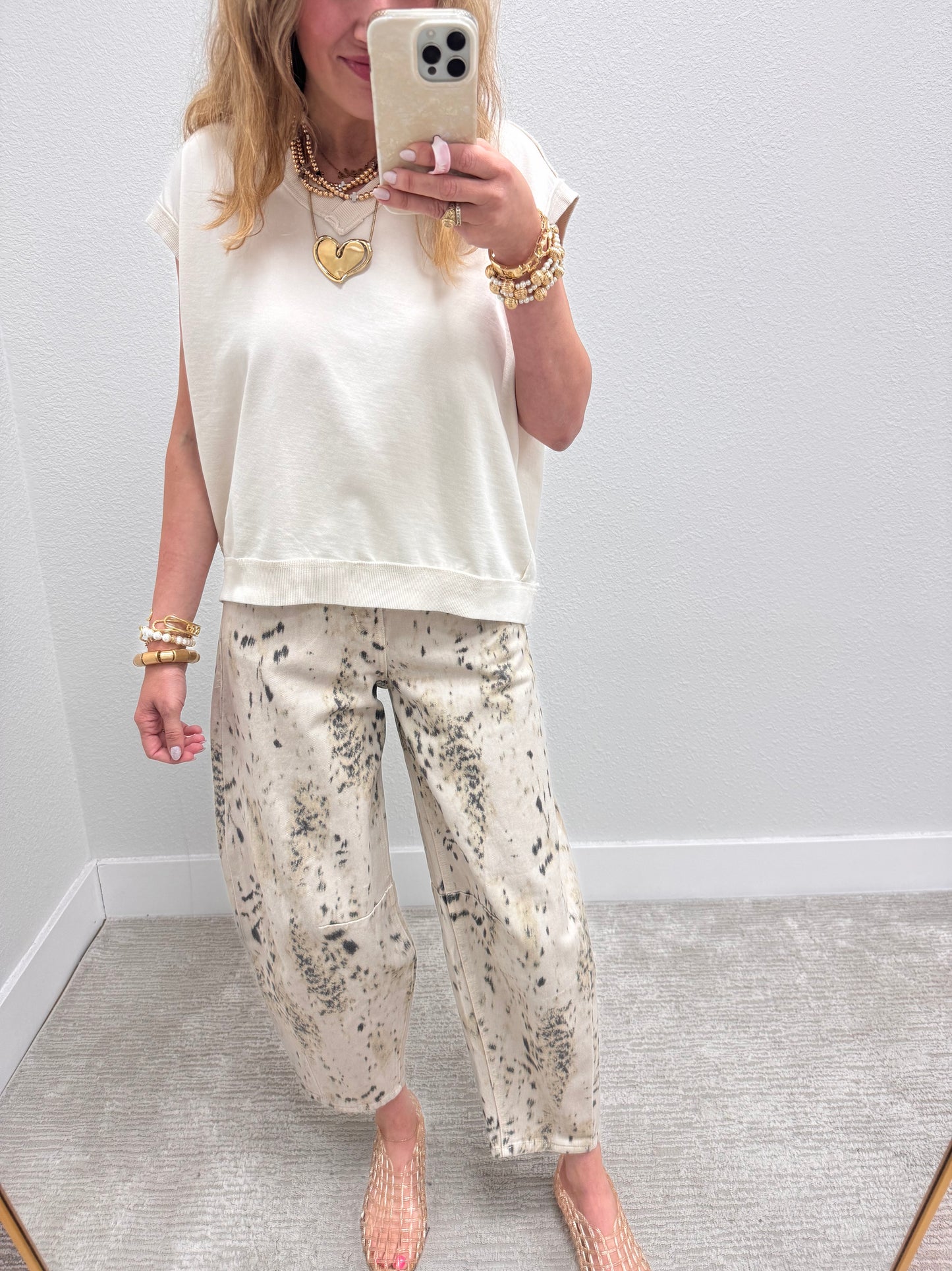 KanCan Printed High Rise Horseshoe Fit Jeans