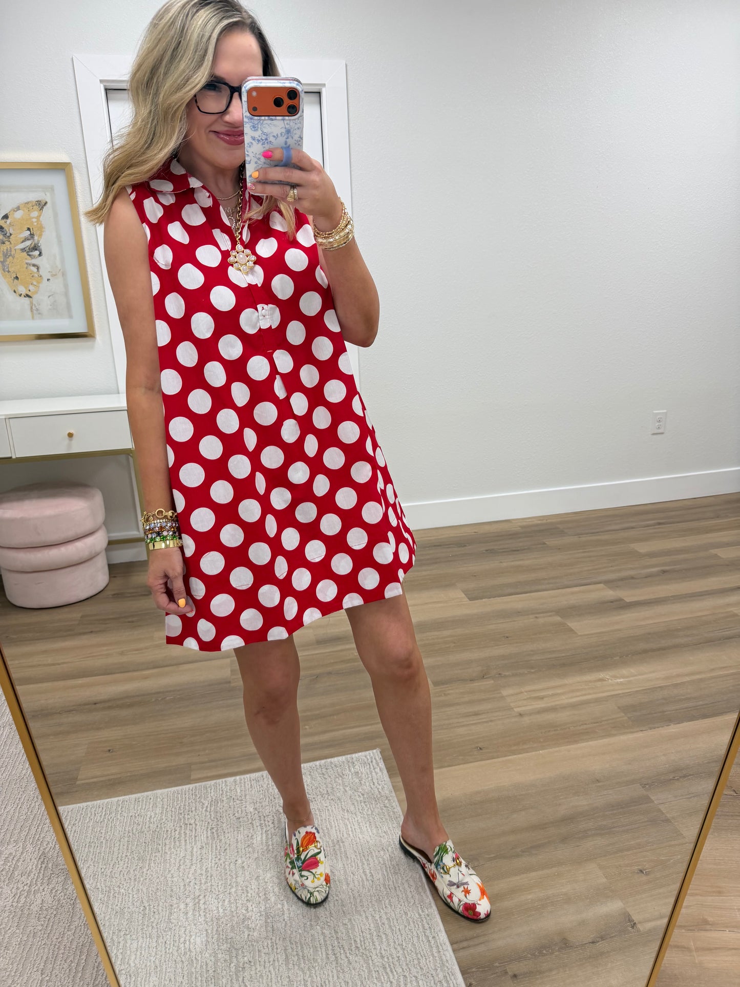 Red and White Polka Dot Dress