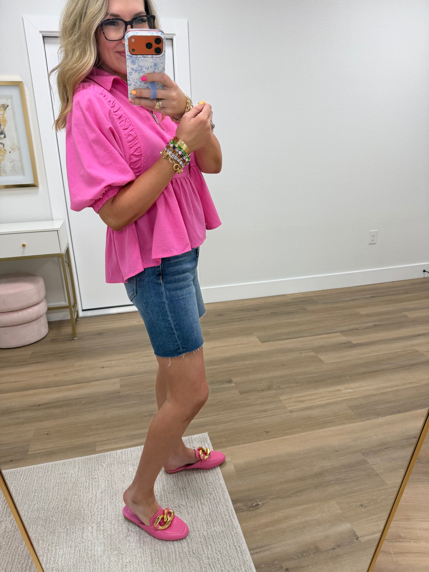 Risen Tummy Control Mid Rise Raw Cut Shorts