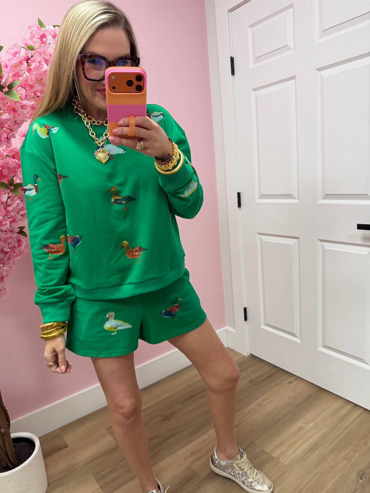 Kelly Green Duck Two Piece Set