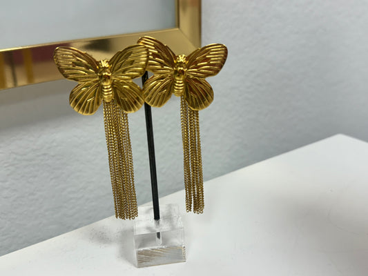 Gold Butterfly Earrings