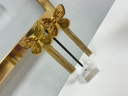 Gold Butterfly Earrings
