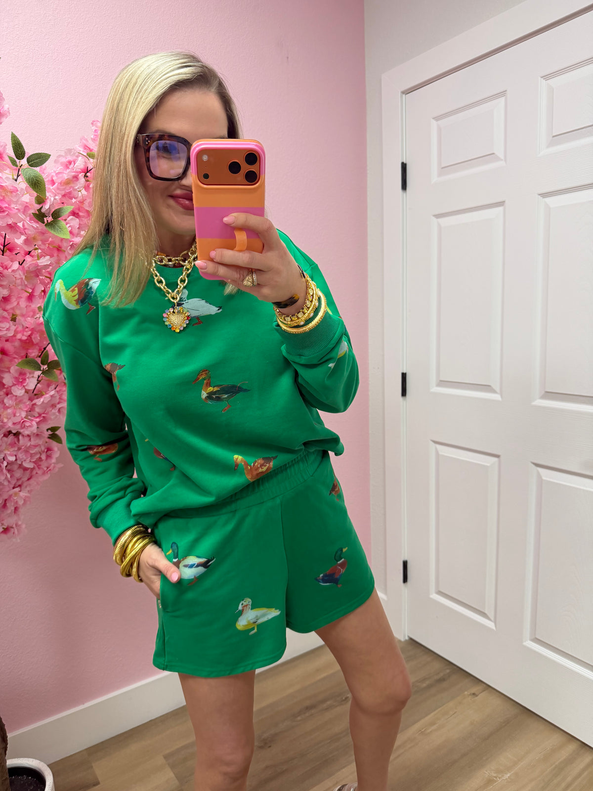 Kelly Green Duck Two Piece Set