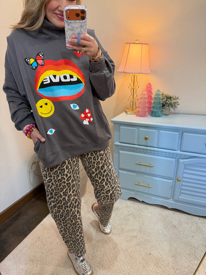 Love Mock Neck Pullover FS