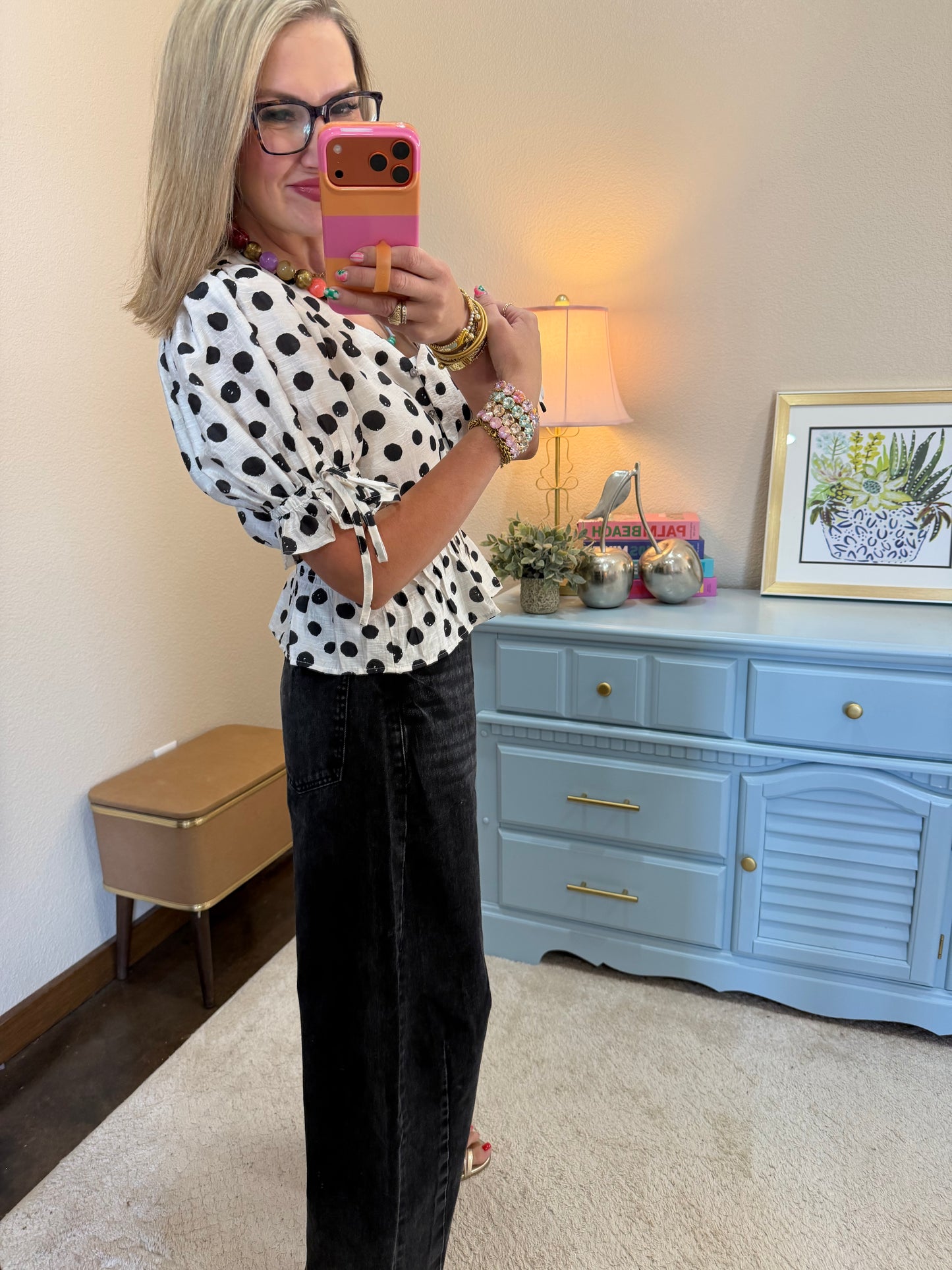 Bayeas Black Katia Tailored Barrel Leg Jeans