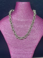 Silver Textured Round Link Necklace FS