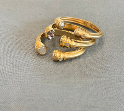 Matte Gold Gemstone Bracelet FS