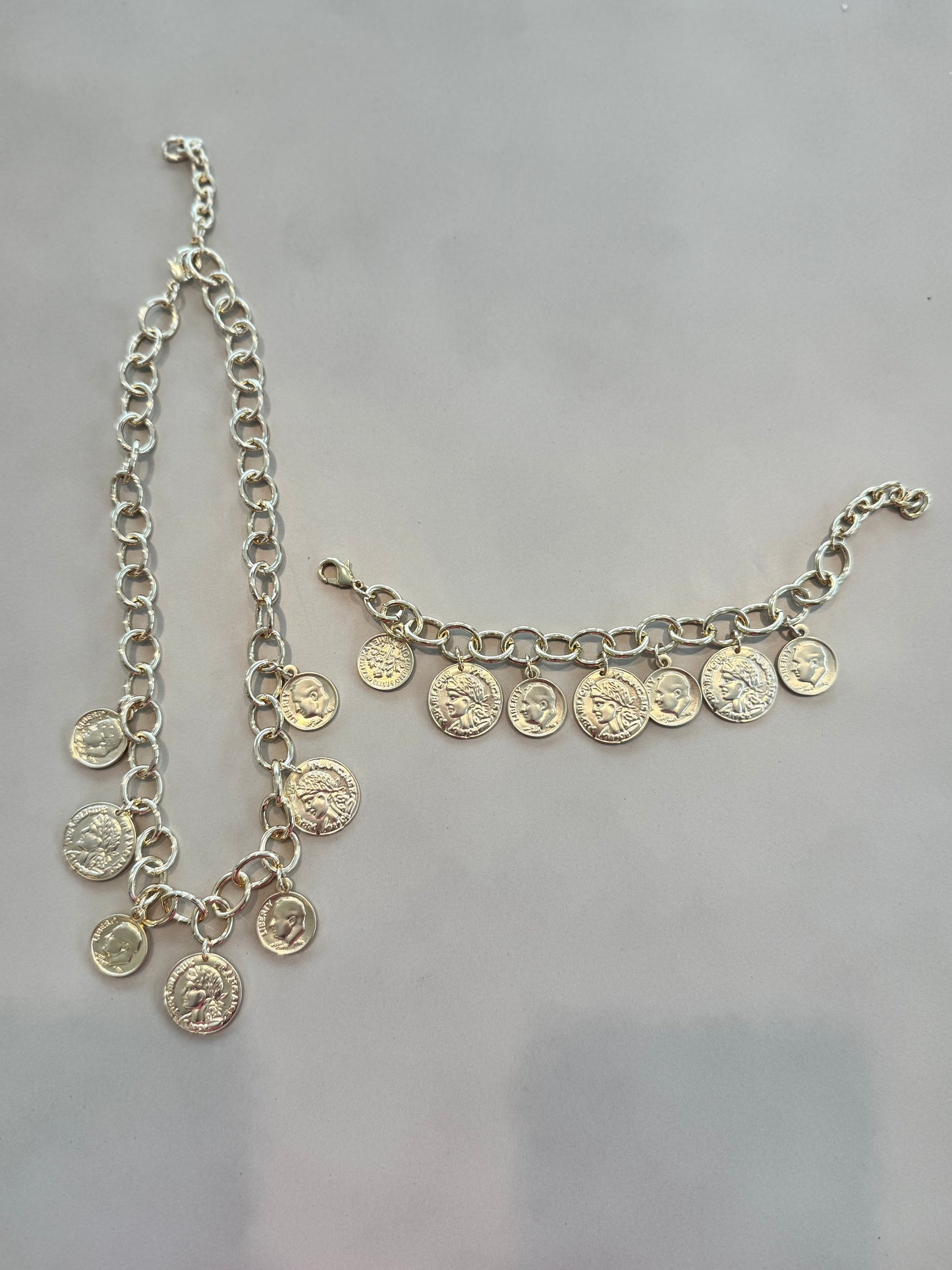 Gold Coin Charm Bracelet