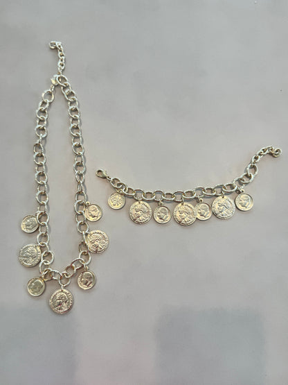 Gold Coin Charm Bracelet