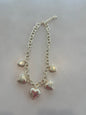 Gold 5 Heart Puff Heart Charm Necklace