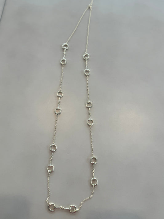 Gold Long Horsebit Necklace