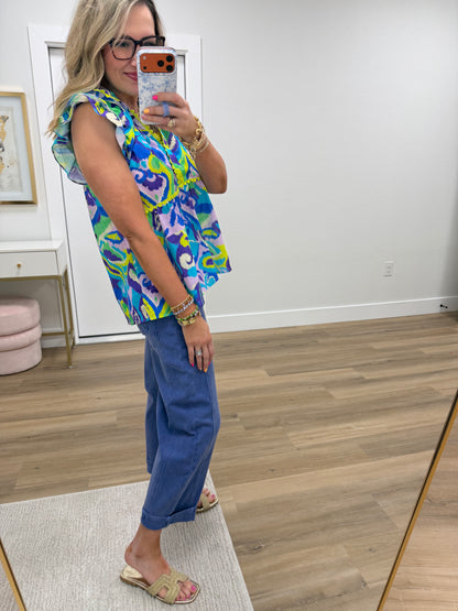 Orchid Ruffle Half Sleeve Top