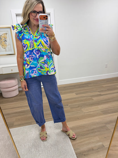 Orchid Ruffle Half Sleeve Top