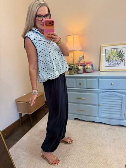 Polka Dot Two Piece Bubble Pant Set