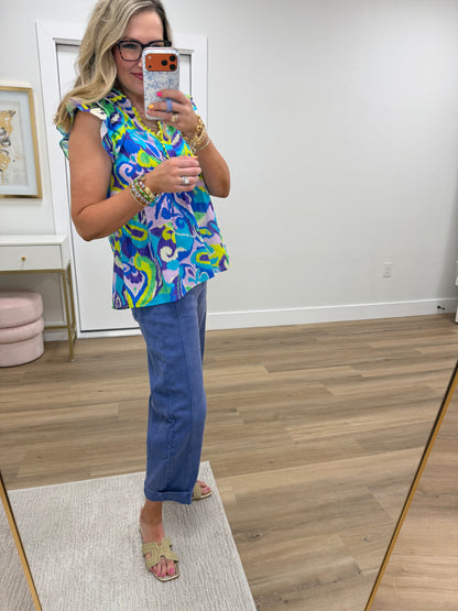 Orchid Ruffle Half Sleeve Top