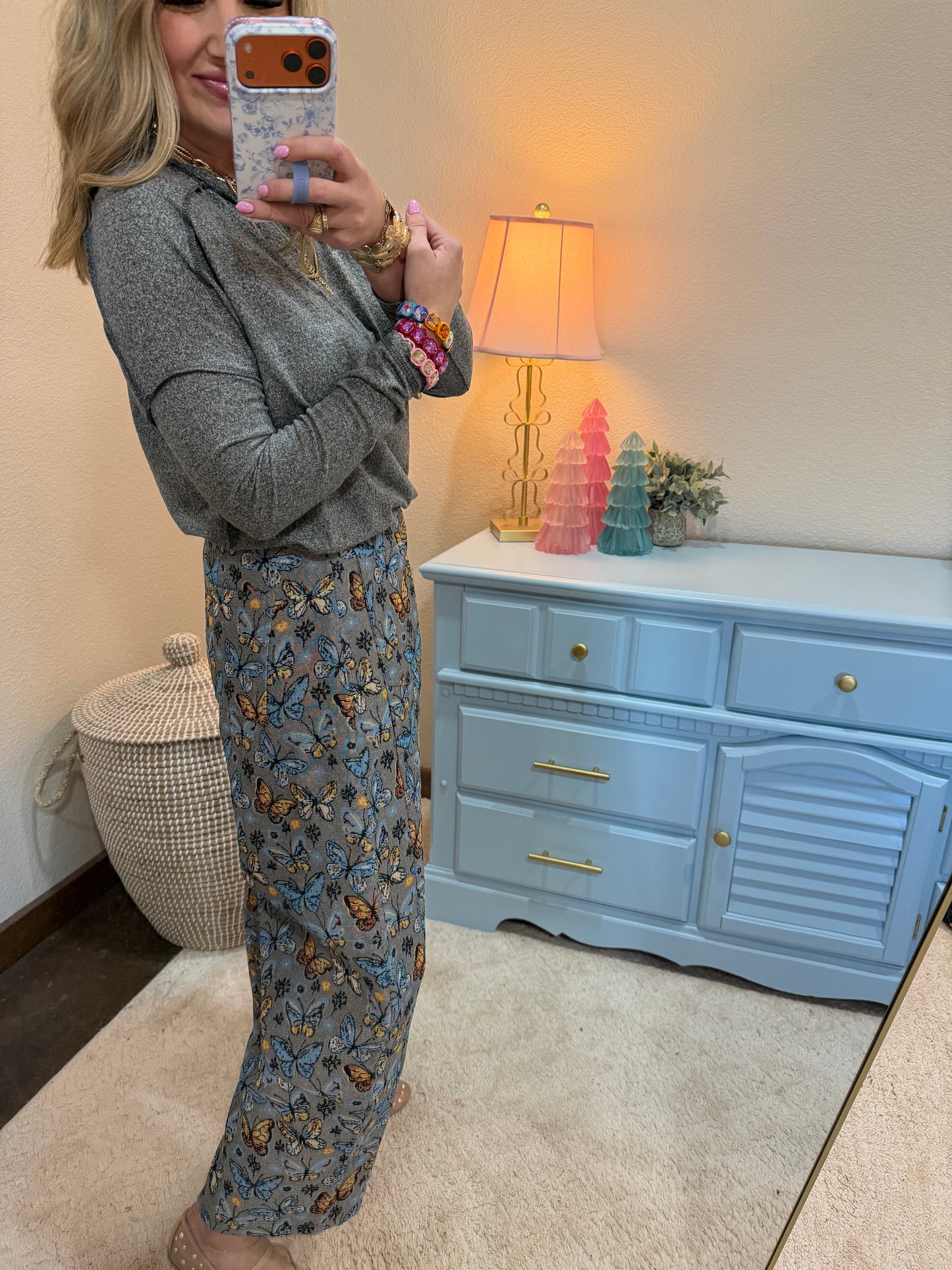 Butterfly Tapestry Barrel Pants