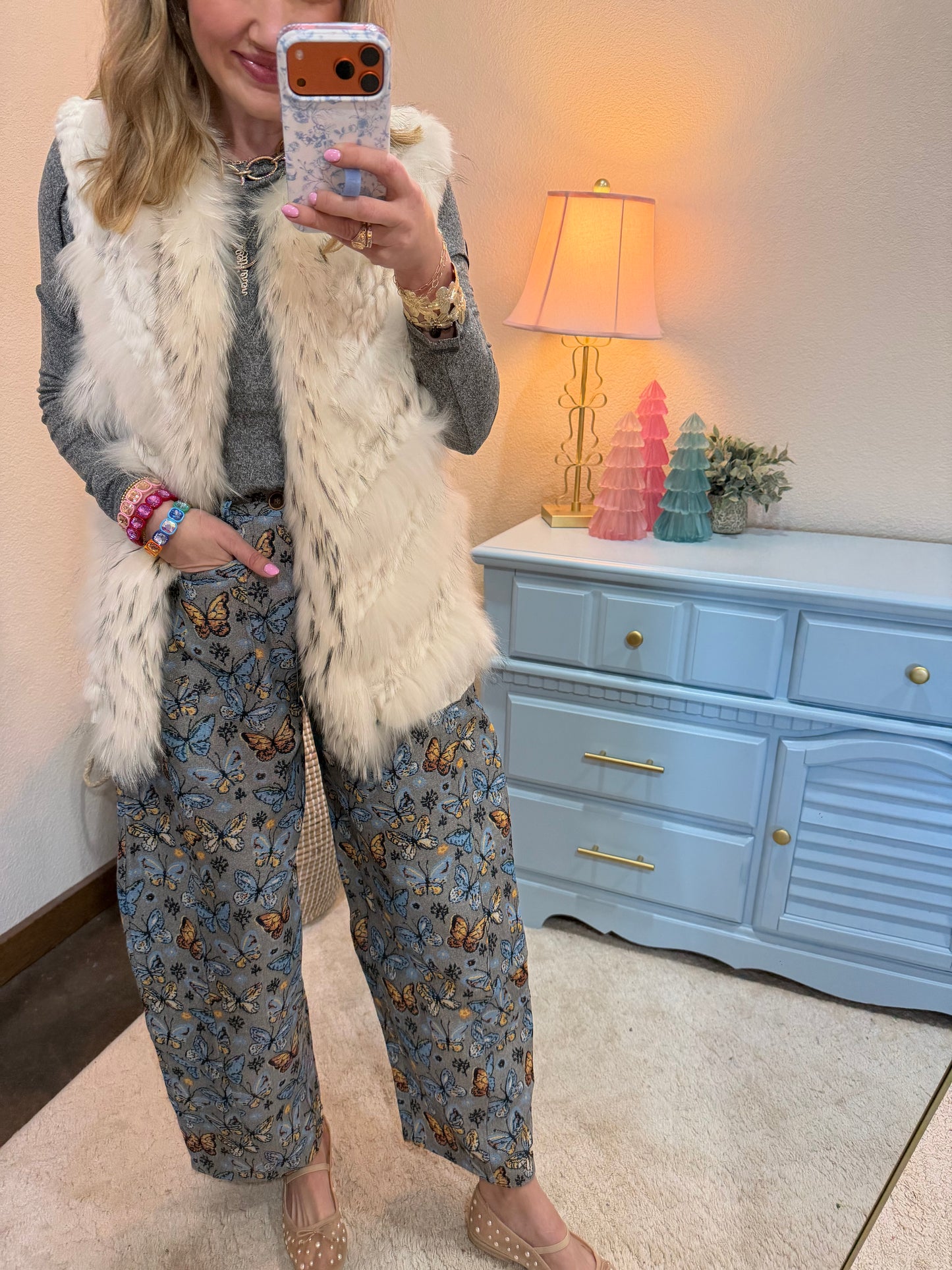 Butterfly Tapestry Barrel Pants