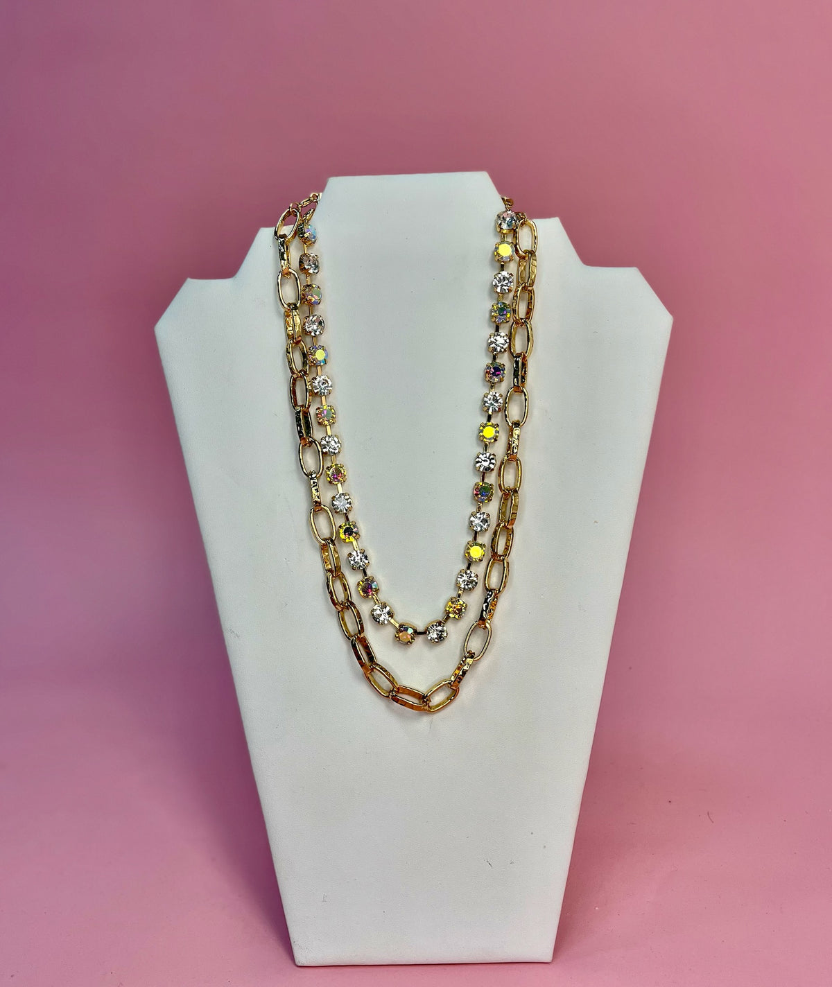 Clear Multi Way 8MM Stone Mix Necklace