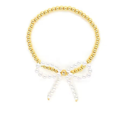 Pearl Bow Bead Bracelet
