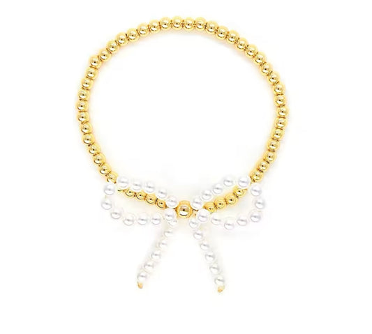 Pearl Bow Bead Bracelet