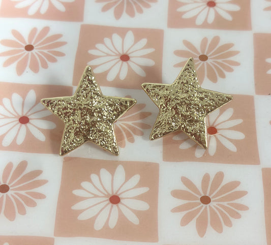 Textured Star Stud Earrings