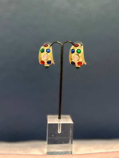 Small Matte Gemstone Hoop (4 Colors)