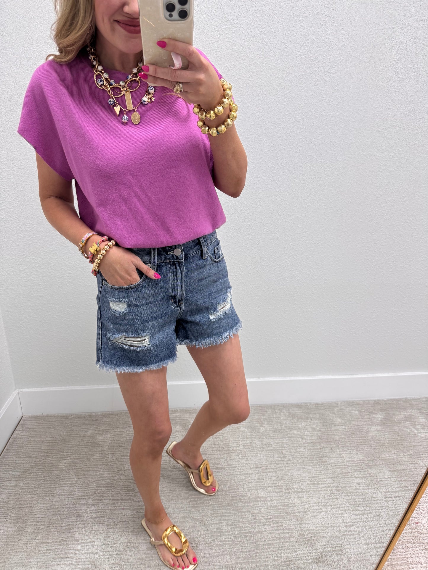JBD Medium Distressed Front Denim Shorts