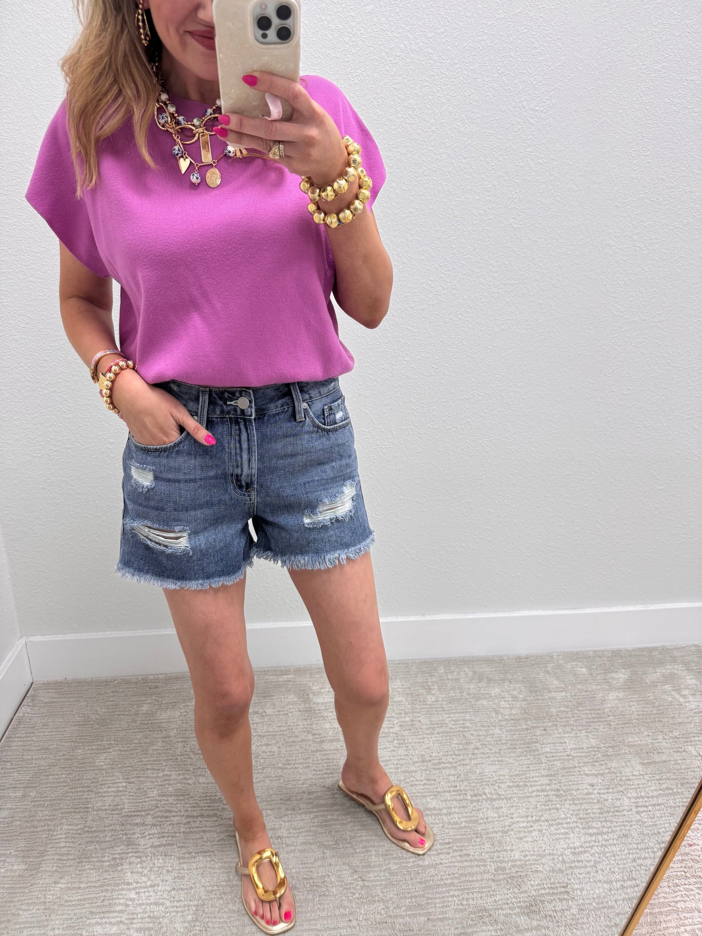 JBD Medium Distressed Front Denim Shorts